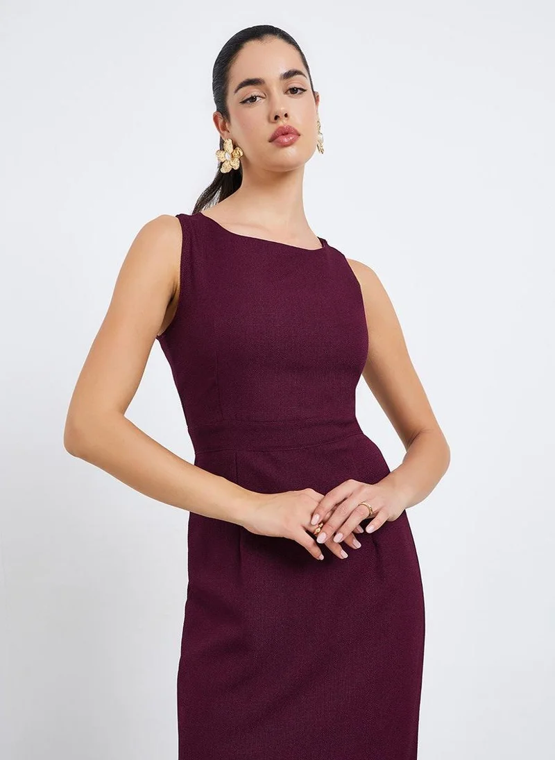 Styli Women Burgundy Lace Mermaid Maxi Dress